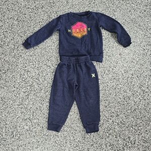 Hurley Kids Navy Jogger Set with Colorful Logo